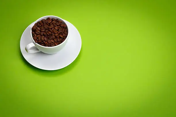 Coffeebean's Isolated on green background
