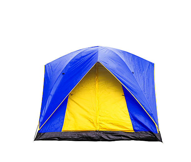 istock Isolated blue and yellow dome tent 498662112