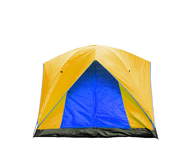 istock Isolated blue and yellow dome tent 498662134