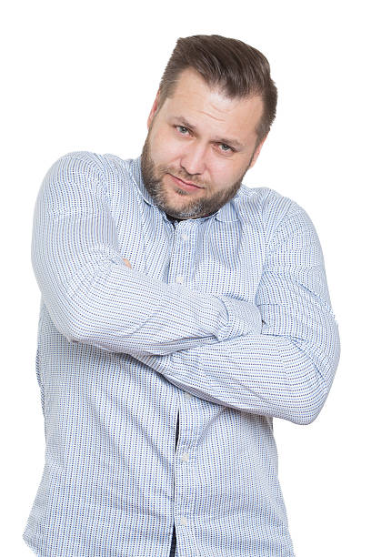 istock adult male with a beard. isolated on white background. Closed 498663636