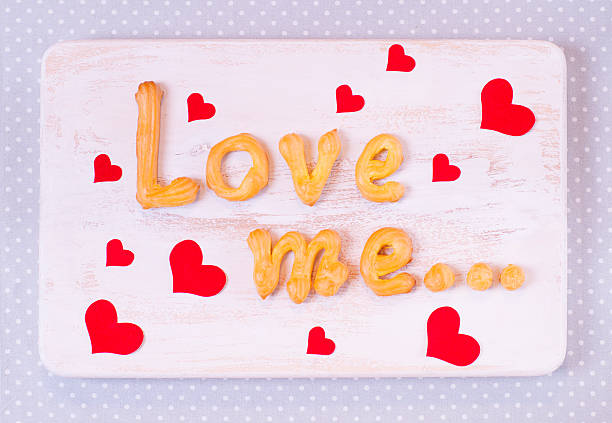 istock Love me text making with homemade cookies 498663686