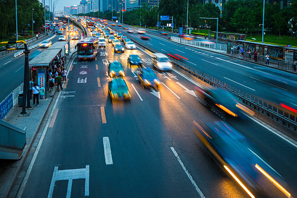 istock Urban highway traffic at night 498665153