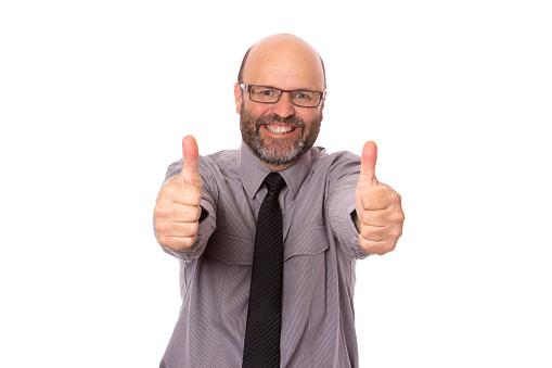 Portrait of Young Man showing Thumbs Up Sign