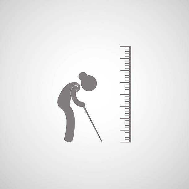 ilustrações de stock, clip art, desenhos animados e ícones de escala símbolo do velho - tall human height women measuring