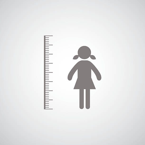 높이 측정 기호까지 - tall human height women measuring stock illustrations