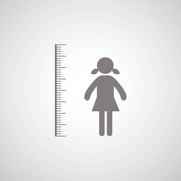 ilustrações, clipart, desenhos animados e ícones de altura de medida símbolo - tall human height women measuring