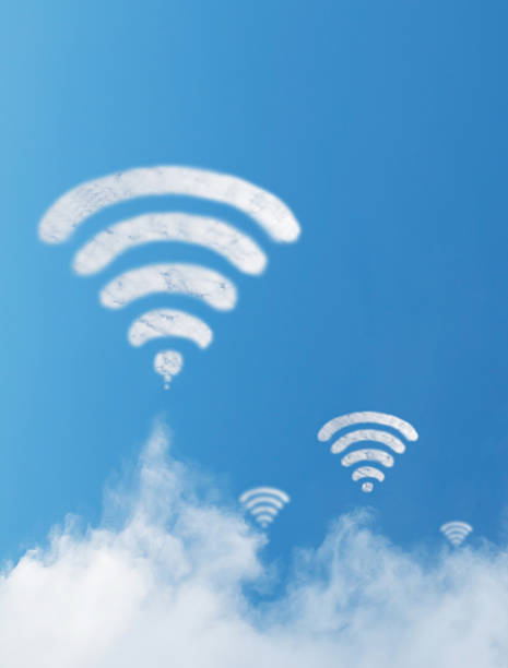 Wifi cloud shape stock photo