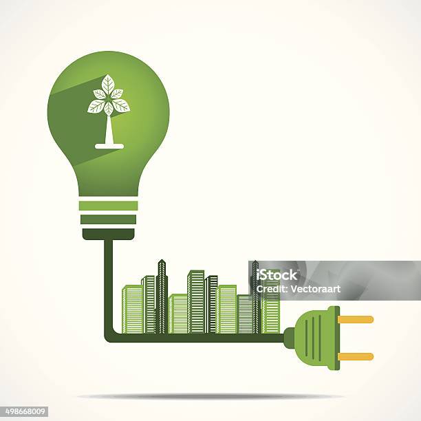 City Lighting To Gree Energy Concept Stock Illustration - Download Image Now - Apartment, Architecture, Beauty In Nature