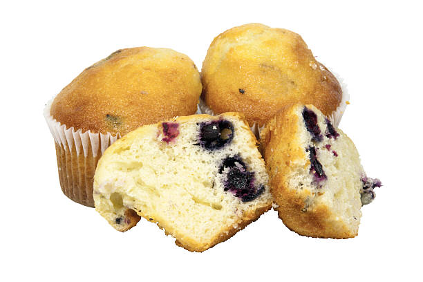 istock One Cut and Two Whole Blueberry Muffins in Cupcake Cups 498669381