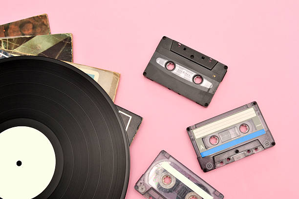istock Tape cassette and vinyl record 498669797
