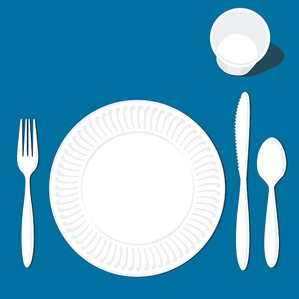 Paper Plate Place Setting Paper Plate Place Setting paper plate stock illustrations