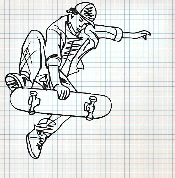 Vector illustration of Skater sketch illustration