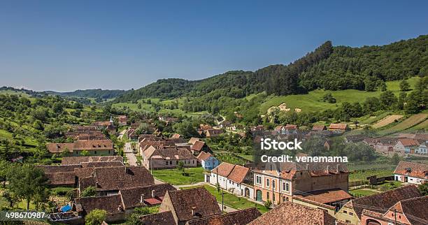 Panorama Of Copsa Mare From The Tower Of The Fortified Church Stock Photo - Download Image Now