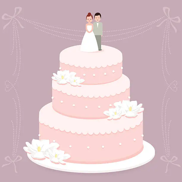 Vector illustration of Wedding cake