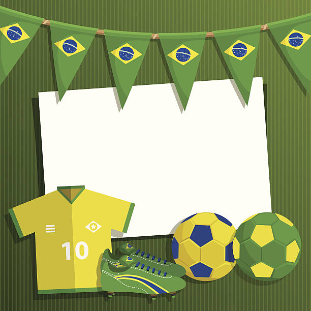 Decoración de fútbol de brasil - ilustración de arte vectorial