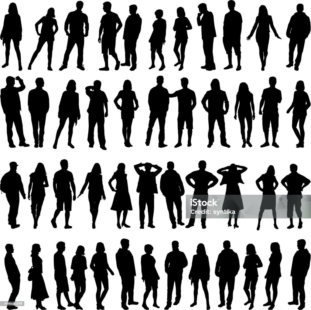 Group of people In Silhouette stock vector