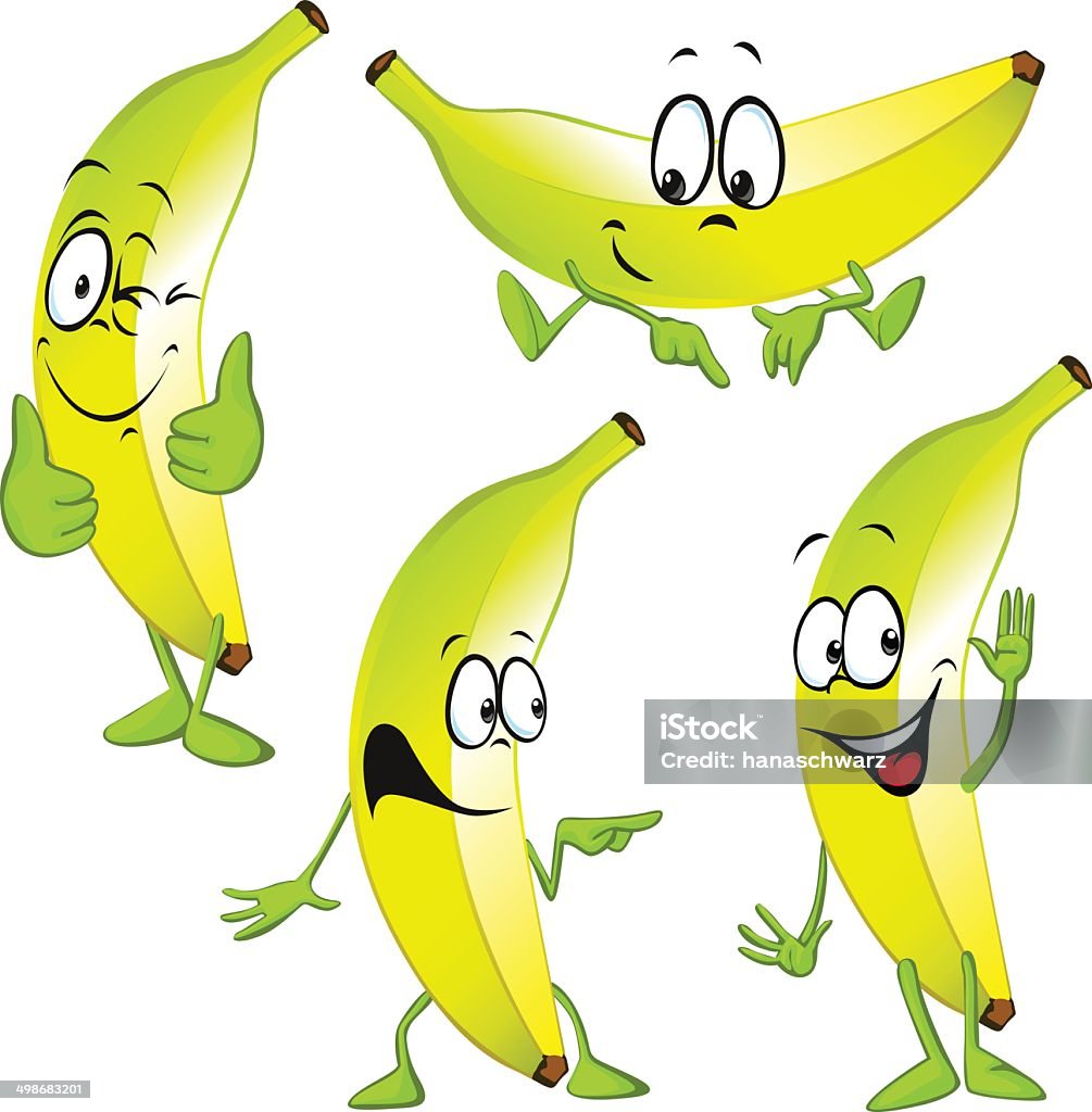 banana cartoon banana cartoon isolated on white background Banana stock vector