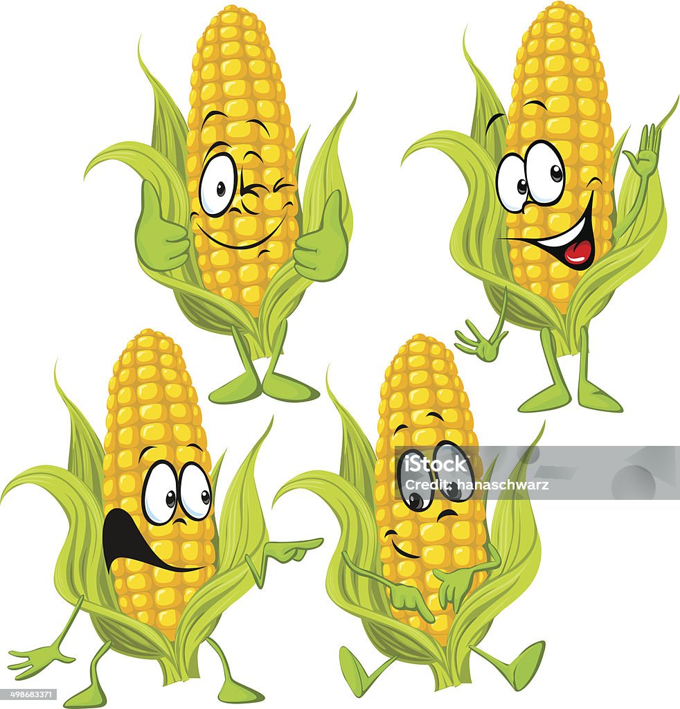 corn cartoon corn cartoon isolated on white background Corn - Crop stock vector
