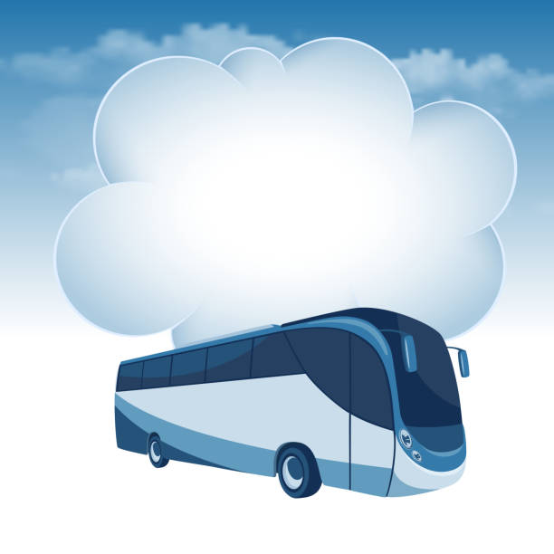 ilustraciones, imágenes clip art, dibujos animados e iconos de stock de transporte de pasajeros - coach bus illustrations