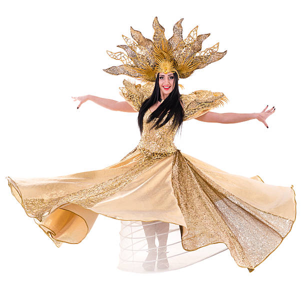 istock carnival dancer woman dancing against isolated white 498684656