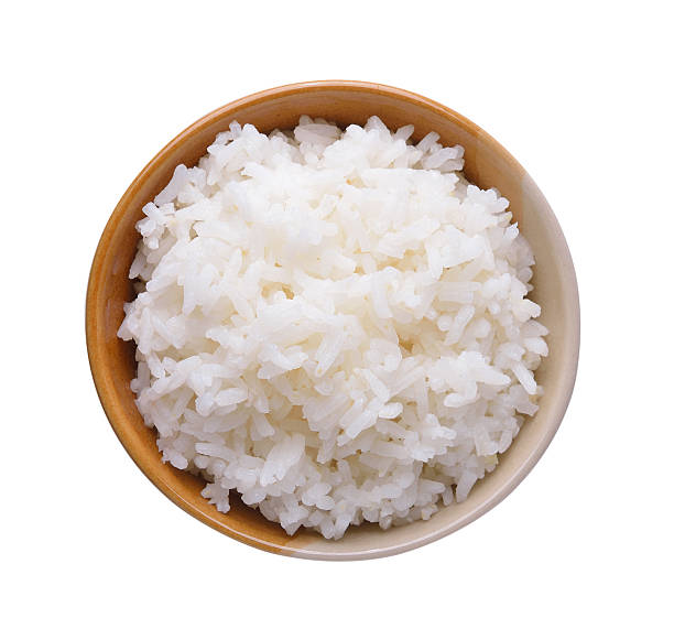 istock Rice in a bowl isolated on a white background 498685065