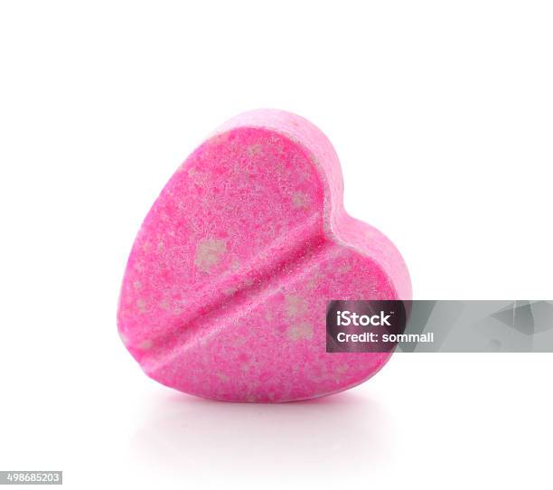 Heart Of Pills Isolated On White Background Stock Photo - Download Image Now - Heart Shape, Horizontal, No People