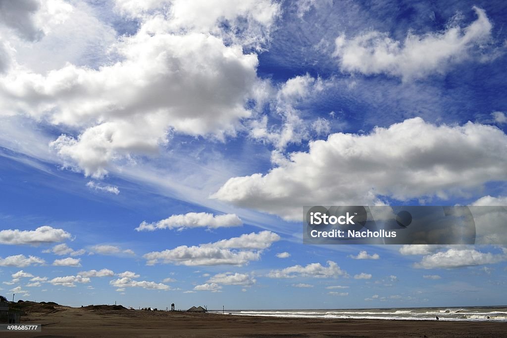 Deserted. A cold morning at the beach. Absence Stock Photo