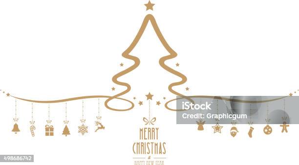 Christmas Tree Hanging Decoration Elements Isolated Background Stock Illustration - Download Image Now