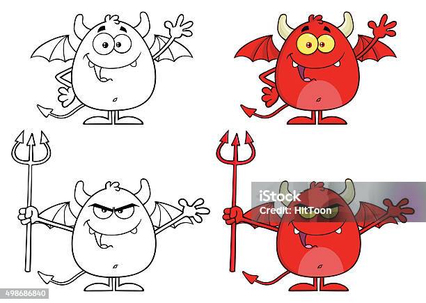 Red Devil Coloring Collection Of Red Devil 2 Stock Illustration - Download Image Now ...