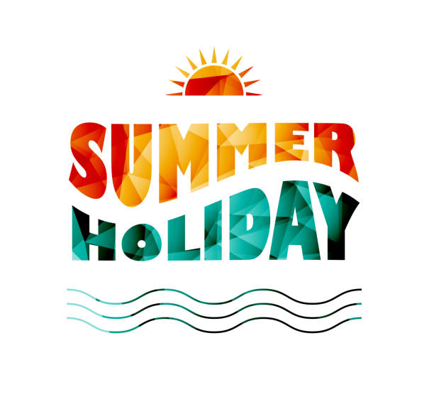 illustrations, cliparts, dessins animés et icônes de vecteur couleur texte vacances d'été - summer exploration idyllic heaven