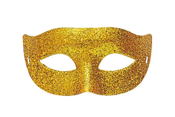 Gold mask on a white background
