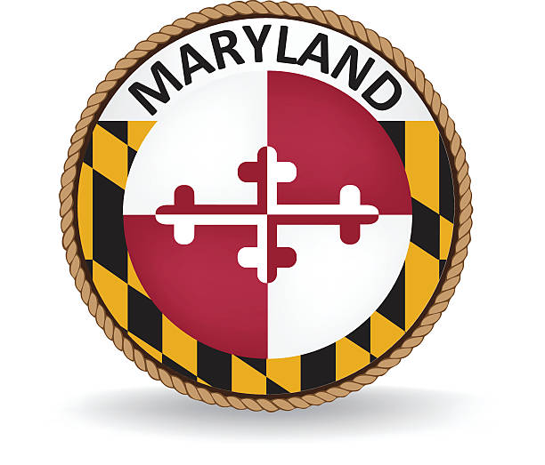 maryland fok - maryland flag state maryland state flag stock illustrations