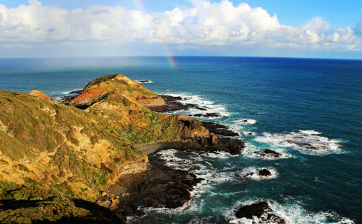 Amazing rainbow in a sunny day on the Southern Ocean, Bass Strait, Australia