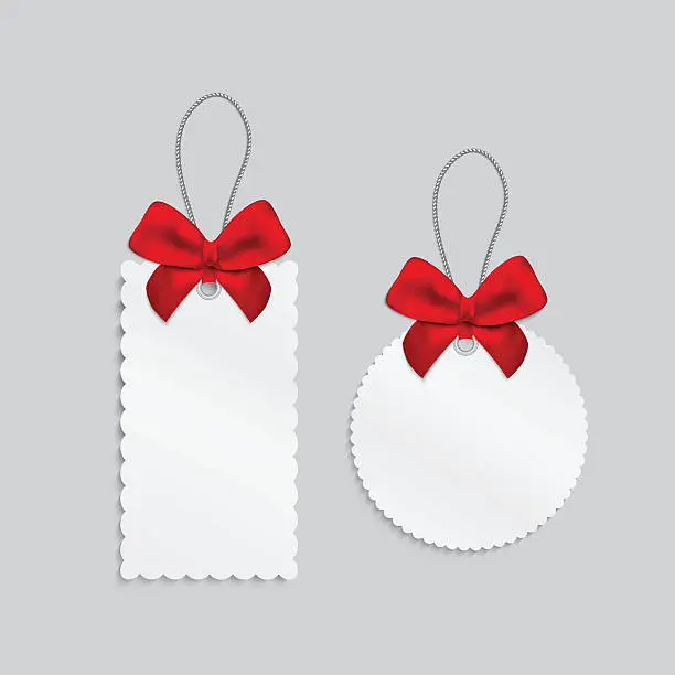 Vector illustration of Paper cards with tied bow on the top.