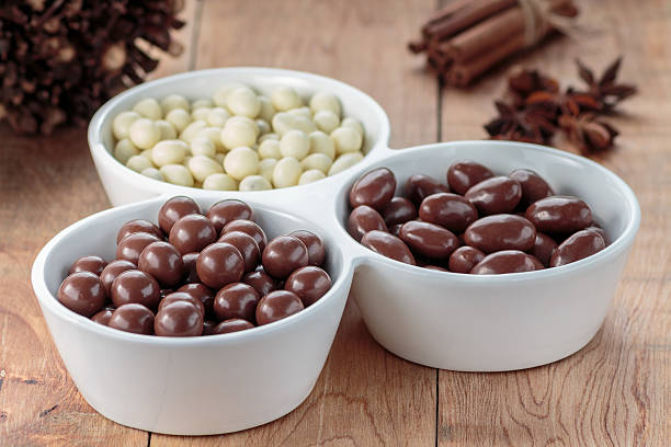 istock Chocolate dragee in porcelain bowl 498692106