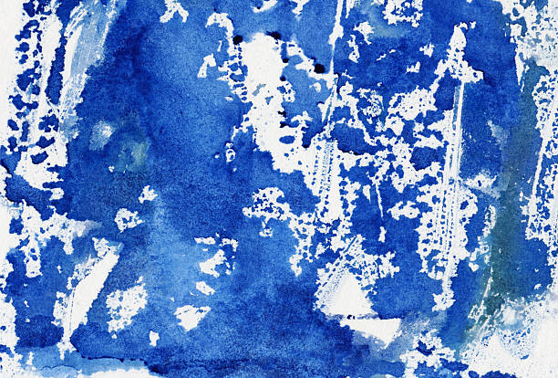 istock Hand painted blue paint with brush strokes 498693230
