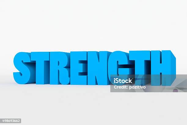 Strenth Text Big 3d Bold Text Strength Stock Photo - Download Image Now - 2015, Blue ...