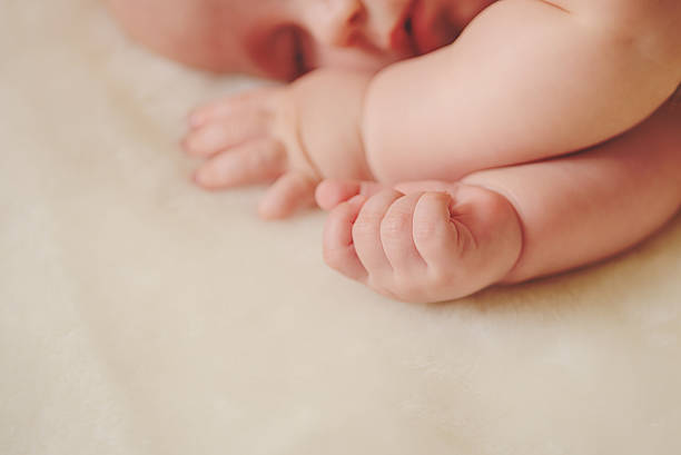 istock Little baby on the bed at home 498695820
