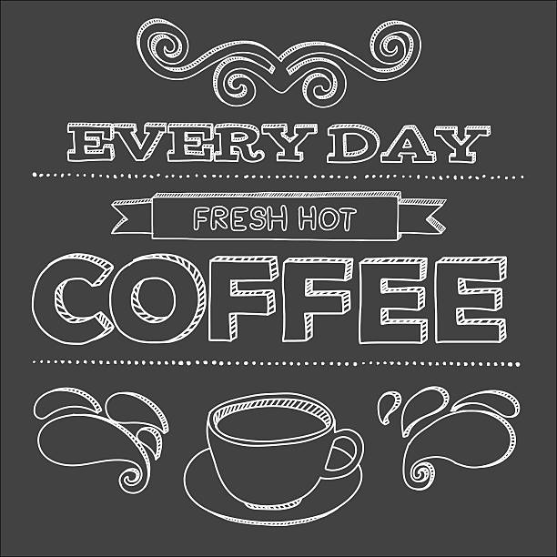 Vector poster. Every day fresh hot coffee vector art illustration