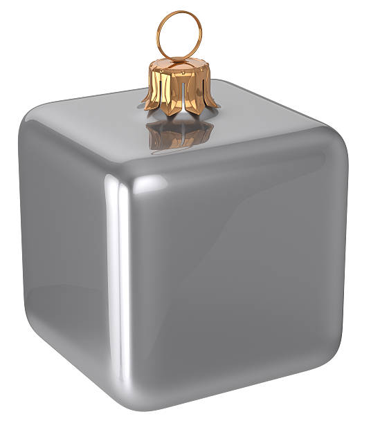 istock Christmas ball cube geometric New Year's Eve bauble white 498696550