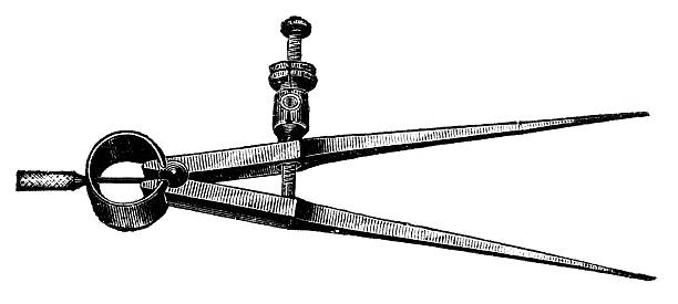 Architectural/Engineering compass illustration was published in 1895 "lindeman catalogue" radius circle stock illustrations