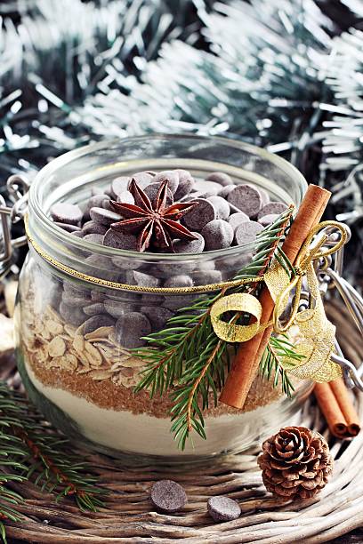 istock Edible gift Idea: oatmeal cookies mix in the glass jar 498698832
