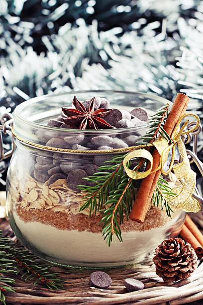 istock Edible gift Idea: oatmeal cookies mix in the glass jar 498698942