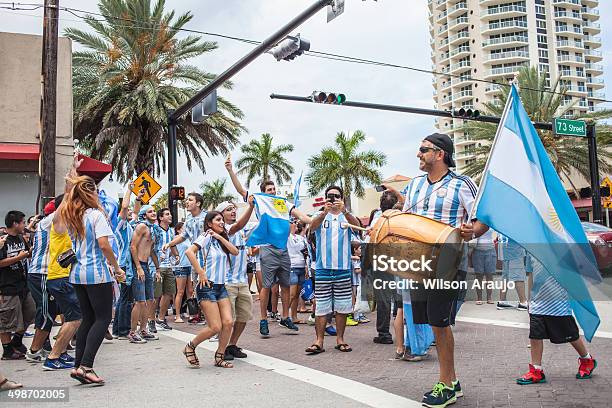 Argentinian Soccer Fans Celebrating Stock Image Stock Photo - Download Image Now - Argentina, Argentinian Culture, Argentinian Ethnicity