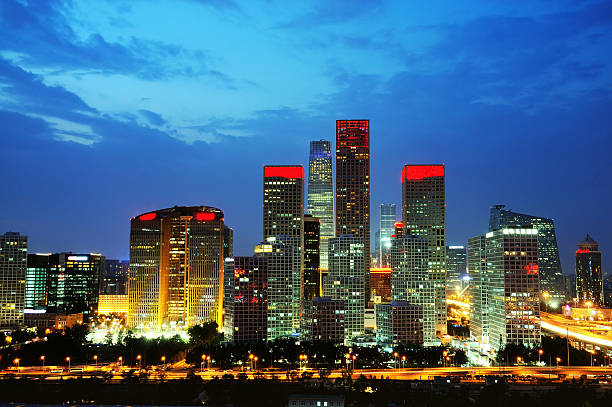 istock beijing after sunset-night scene of CBD 498702691