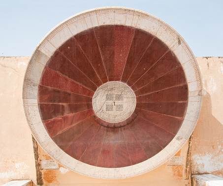 sun dial in the jantar mantar open air observatory in india - rajasthan - jaipur