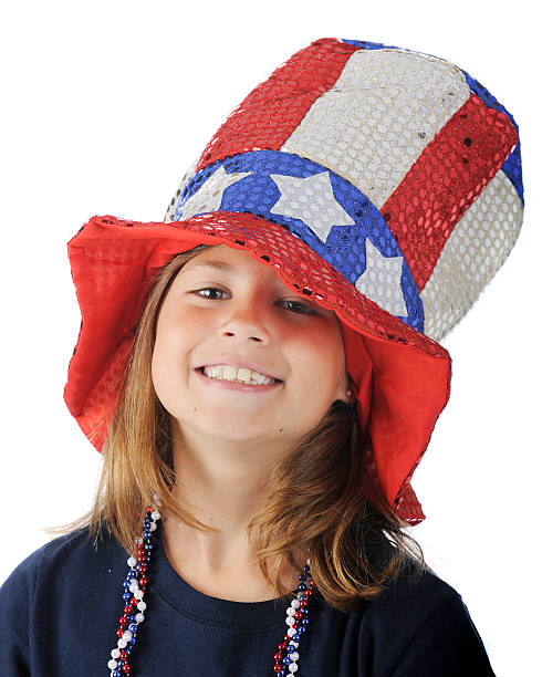 Burried Under Uncle Sam's Hat stock photo