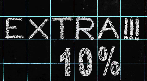 istock extra 10% word handwritten on black chalkboard 498706121