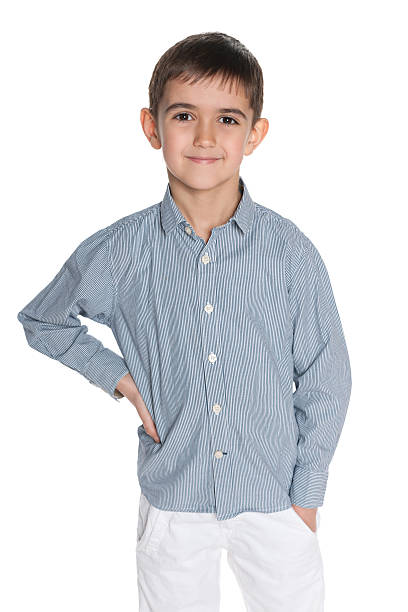 istock Fashion little boy against the white 498706263