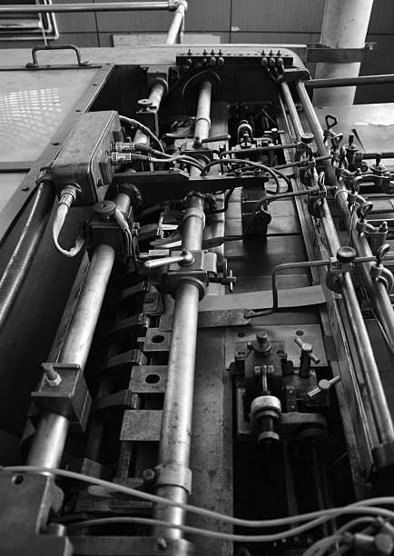 istock Rusted machine in factory, Black and White tone 498707239